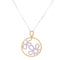 Circle Flower Pendant with Yellow and White CZ's
