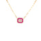 Colored Baguette PaperClip Chain Necklace