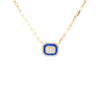 Colored Baguette PaperClip Chain Necklace