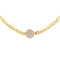 Cuban Link Chocker Necklace with Pave Circle