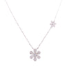 CZ Flower Necklace with Small Flower