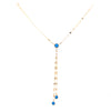 Dainty Necklace with Falling Bezel Turquoise Stones