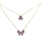 Double Purple Necklace With Flower and Butterfly