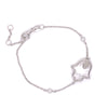 Mother Of Pearl Hamsa Bracelet with Bezel CZ