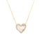 Large Mother of Pearl Heart with CZ Border Necklace