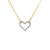 Open Heart CZ Necklace with PaperClip Necklace Chain