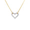 Open Heart CZ Necklace with PaperClip Necklace Chain