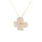 Pave Flower Pendant Necklace