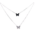Double Butterfly CZ Necklace