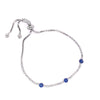 Adjustable Tennis Bracelet with Blue Round Floral Cluster Itsallagift