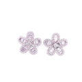 Baguette Flower Earrings Silver Itsallagift