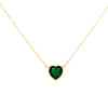 Bezel Heart Necklace Emerald Itsallagift