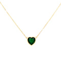 Bezel Heart Necklace Emerald Itsallagift