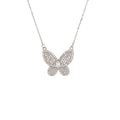 Butterfly Necklace With Pave CZ Stones And Marquee Center Accent - 3 Colors Available! Silver Itsallagift