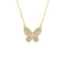 Butterfly Necklace With Pave CZ Stones And Marquee Center Accent - 3 Colors Available! Gold Itsallagift