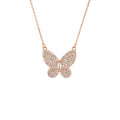 Butterfly Necklace With Pave CZ Stones And Marquee Center Accent - 3 Colors Available! Rose Gold Itsallagift