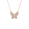 Butterfly Necklace With Pave CZ Stones And Marquee Center Accent - 3 Colors Available! Rose Gold Itsallagift