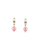 Children's Hanging Heart and Colored Stone Earrings Pink Itsallagift