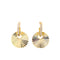 CZ Hoop with Circle Disk Earrings Gold Itsallagift