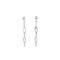 CZ Stud with Dangling Paperclip Link Earrings Silver Itsallagift