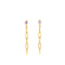 CZ Stud with Dangling Paperclip Link Earrings Gold Itsallagift