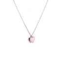 Double Hanging Pink Heart Enamel Necklace Silver Itsallagift