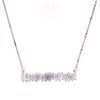 Emerald Shaped CZ Bar Necklace Silver Itsallagift