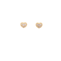 Gold Heart Stud Earrings With CZ Stones And Screw Back Post - 3 Colors Available! White Itsallagift