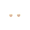 Gold Heart Stud Earrings With CZ Stones And Screw Back Post - 3 Colors Available! Pink Itsallagift