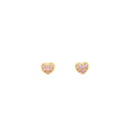 Gold Heart Stud Earrings With CZ Stones And Screw Back Post - 3 Colors Available! Pink Itsallagift