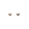 Gold Heart Stud Earrings With CZ Stones And Screw Back Post - 3 Colors Available! Blue Itsallagift