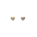 Gold Heart Stud Earrings With CZ Stones And Screw Back Post - 3 Colors Available! Blue Itsallagift