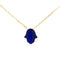 Hamsa Necklace with Sapphire Color Center Gold Itsallagift