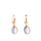 Hanging Blue Stone and Gold Oval Earrings Itsallagift