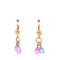 Hanging Double Circle Light Blue and Pink Gold Earrings Itsallagift