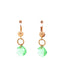 Hanging Double Oval Green Stone Gold Earrings Itsallagift