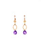 Hanging Double Oval Purple Stone Earrings Itsallagift