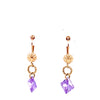 Hanging Double Square Colored Stone Double Earring Purple Itsallagift