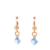 Hanging Double Square Colored Stone Double Earring Blue Itsallagift