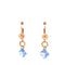 Hanging Double Square Colored Stone Double Earring Blue Itsallagift