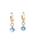Hanging Double Square Colored Stone Double Earring Itsallagift