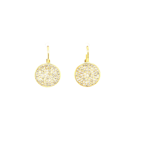 Hanging Earrings With Pave Circle Design - 2 Colors Available! Itsallagift