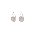 Hanging Earrings With Pave Circle Design - 2 Colors Available! Silver Itsallagift