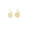 Hanging Earrings With Pave Circle Design - 2 Colors Available! Gold Itsallagift
