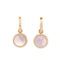 Hanging Mother of Pearl Circle with CZ Halo Earrings Itsallagift