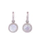 Hanging Mother of Pearl Circle with CZ Halo Earrings Silver Itsallagift