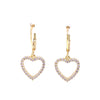 Hanging Open Heart Earrings With CZ Stones Gold Itsallagift
