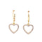 Hanging Open Heart Earrings With CZ Stones Gold Itsallagift