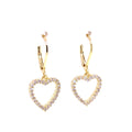 Hanging Open Heart Earrings With CZ Stones Itsallagift