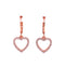 Hanging Open Heart Earrings With CZ Stones Rose Gold Itsallagift